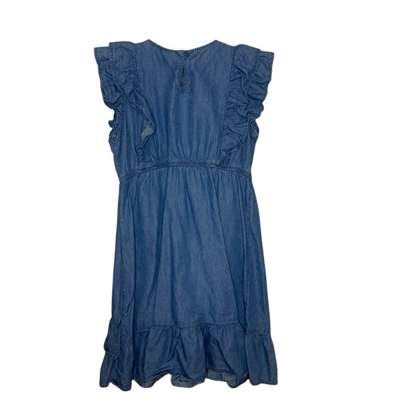 Wonder Nation Chambray Blue Ruffle Dress Size 7-8 - Picture 2 of 8
